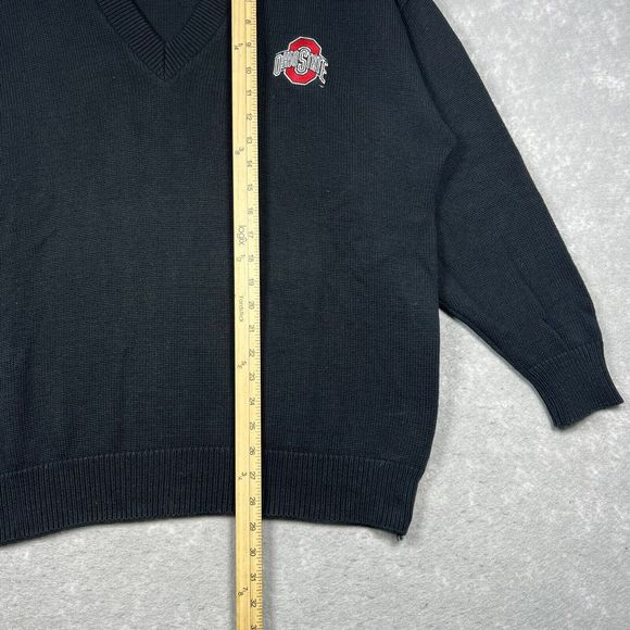 Vantage 90s Knit Sweater Adult XL Black Spell Out Ohio State University MADE USA - Picture 6 of 9